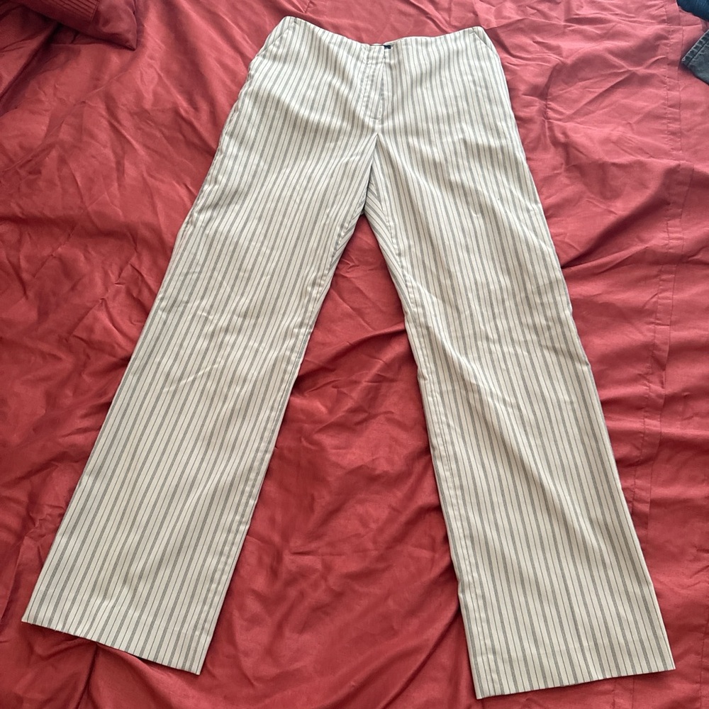 Vtg Y2K Ann Taylor Pinstriped Mid Rise Bootcut Pants Sz 8